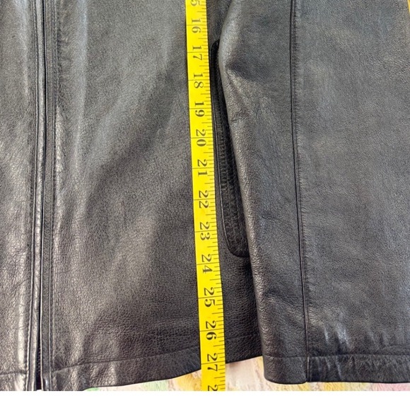 INC International Concepts Mens Black Leather Cafe Racer Jacket XL WPL 8046 - Picture 3 of 7